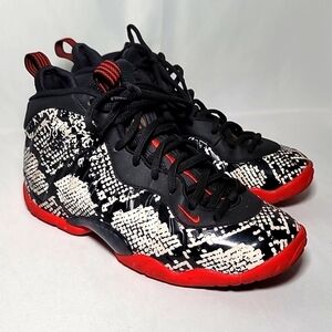 💦Nike Little Posite One Foamposite GS Sail Habanero Red Black Size Woman 5.5y